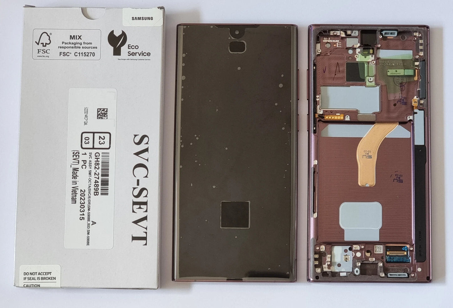 GH82-27489B – Samsung S22 Ultra SM-S908 Original LCD Display Kırmızı